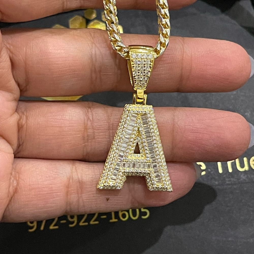 14k yellow gold vermeil A initial pendant, gold vermeil charm birthday gift Sale
